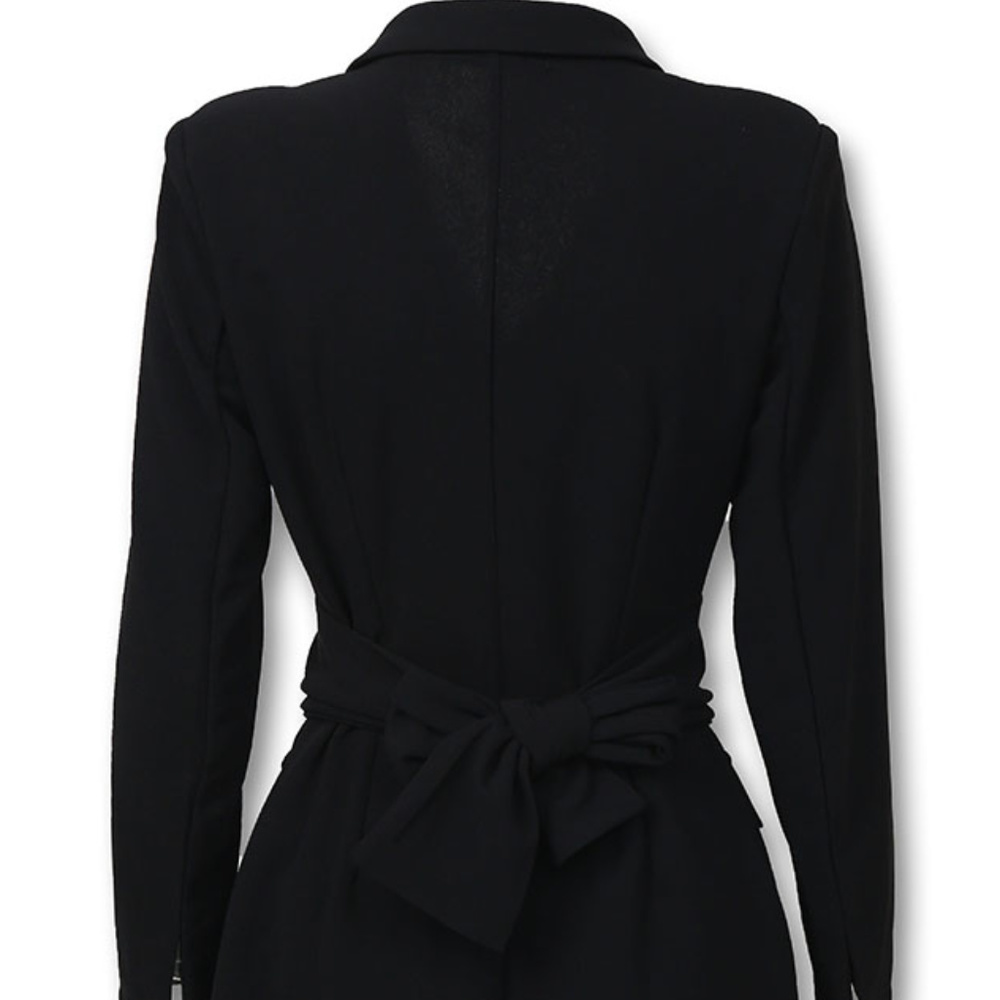 Long Sleeve Mini Blazer Dress Jacket Tuxedo - Picture 5 of 6